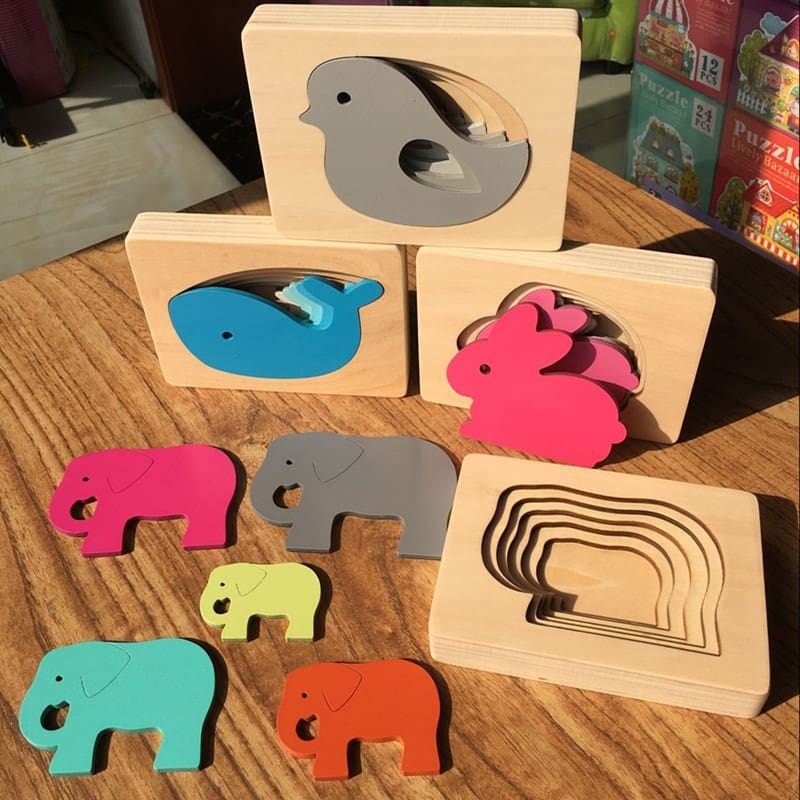 3D Animal Shaped Wooden Puzzle Toy
