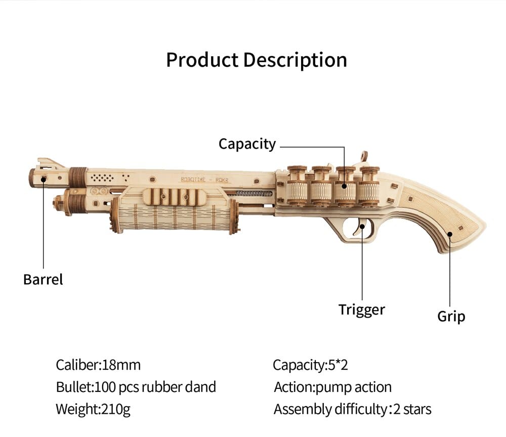 Gun Blocks 3D Wooden Puzzle Kit Toys