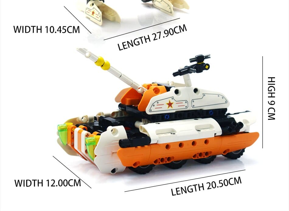 2 in 1 Deformation Wheeled Tank Building Blocks Toys