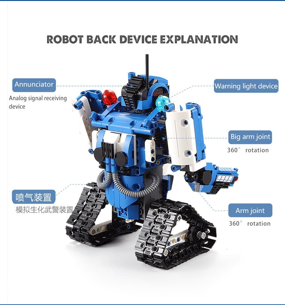 Remote Control Fire Robot Car Model Building Blocks Toy