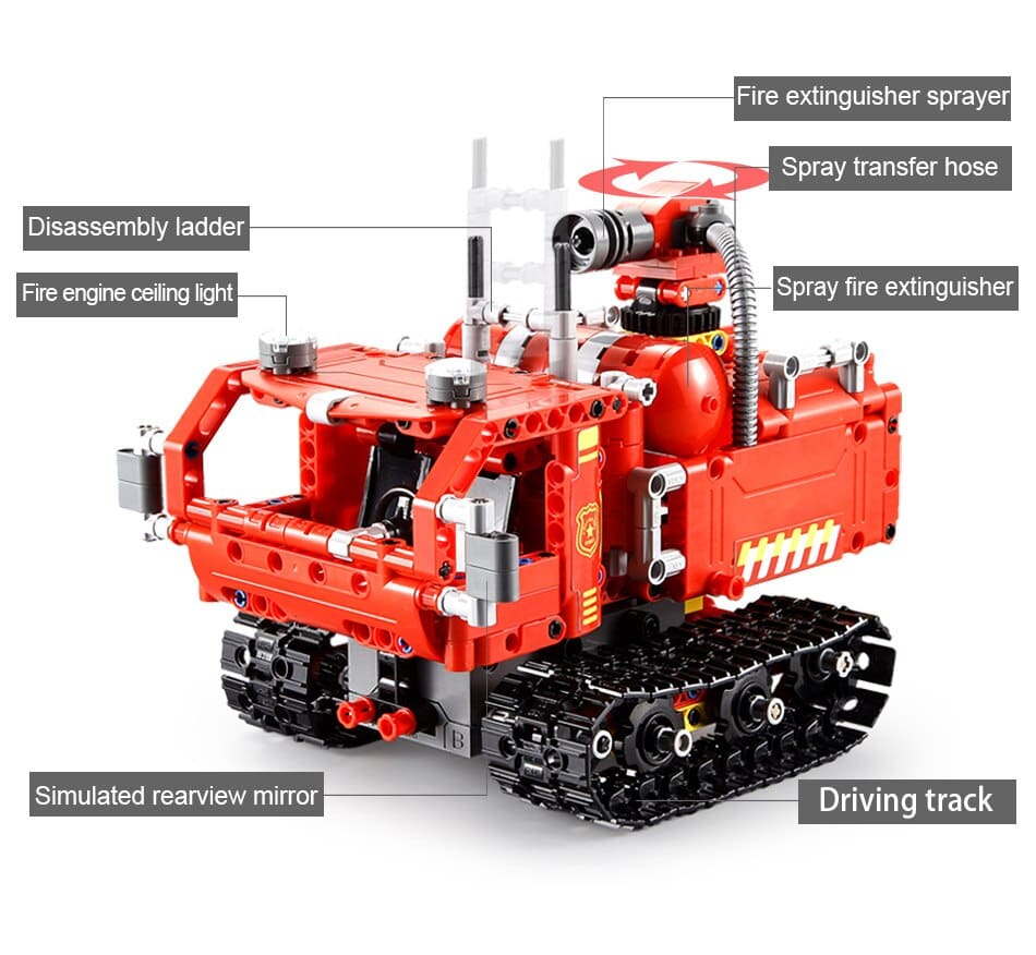 Remote Control Fire Robot Car Model Building Blocks Toy