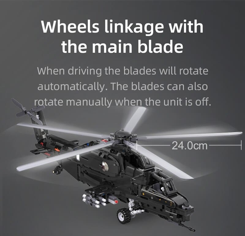 Military RC Helicopter DIY Model Building Blocks Toy