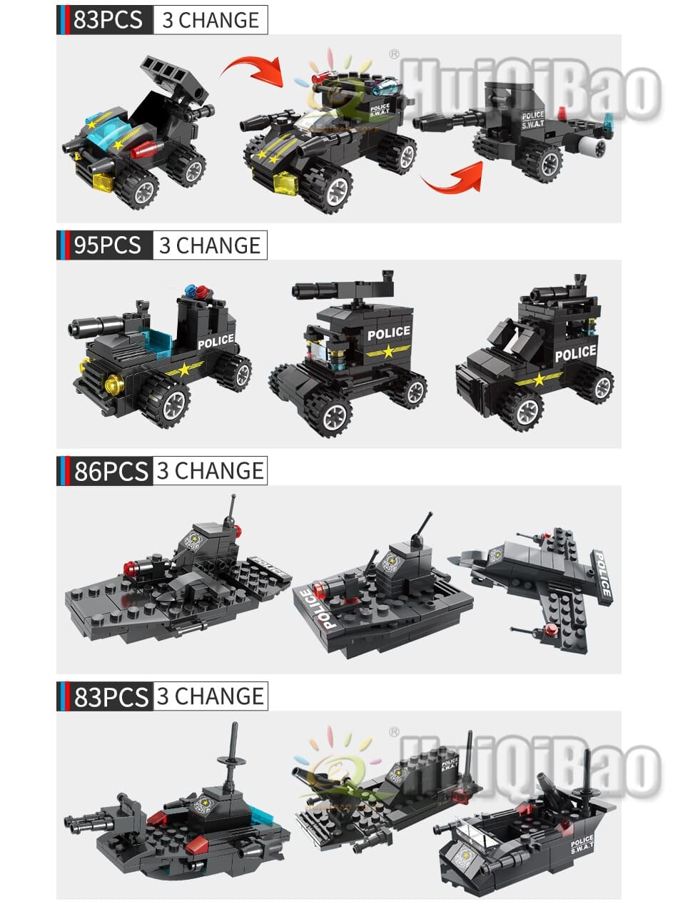 SWAT Police Station Model Building Blocks Toy
