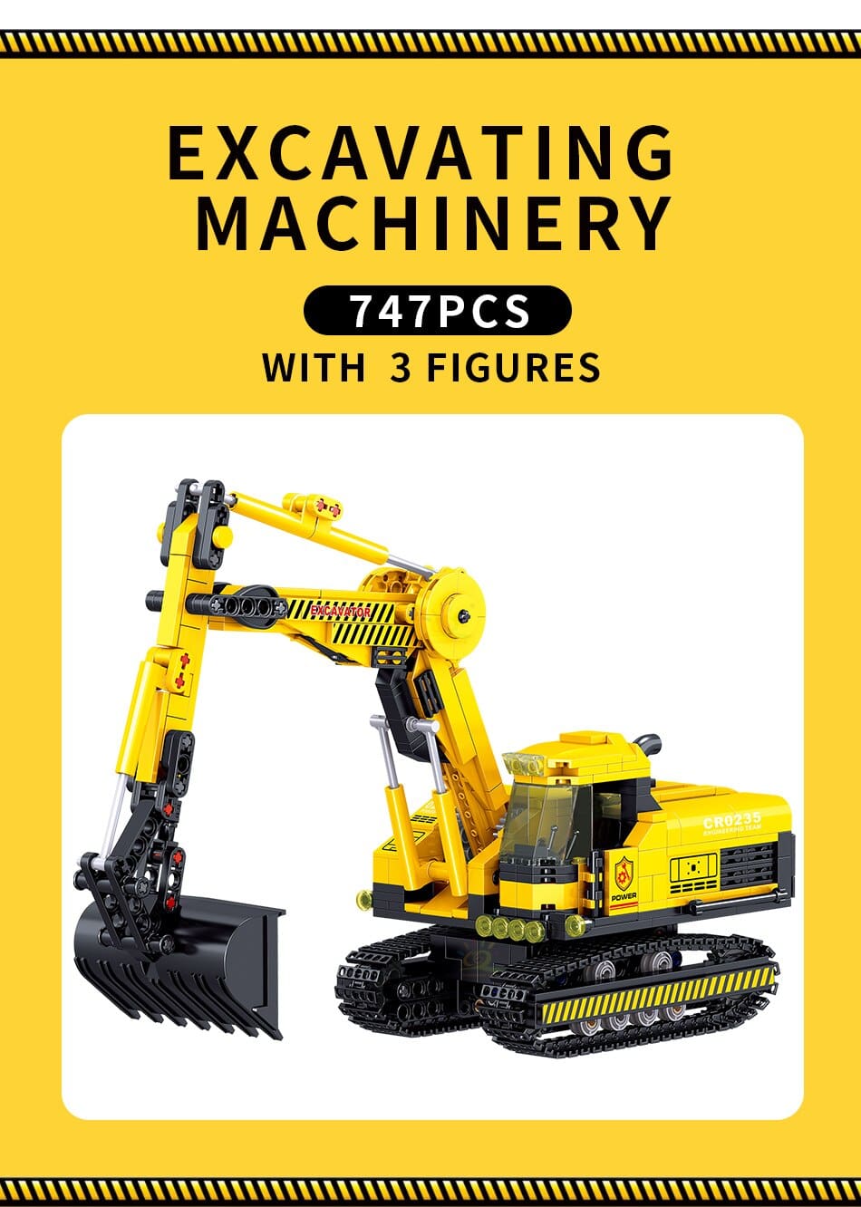 Engineering Excavator Model Building Blocks Toy