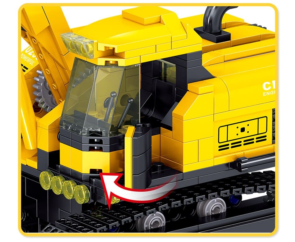 Engineering Excavator Model Building Blocks Toy