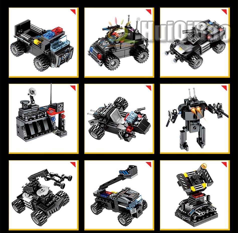 8in1 SWAT Police Command Truck Building Blocks Toy