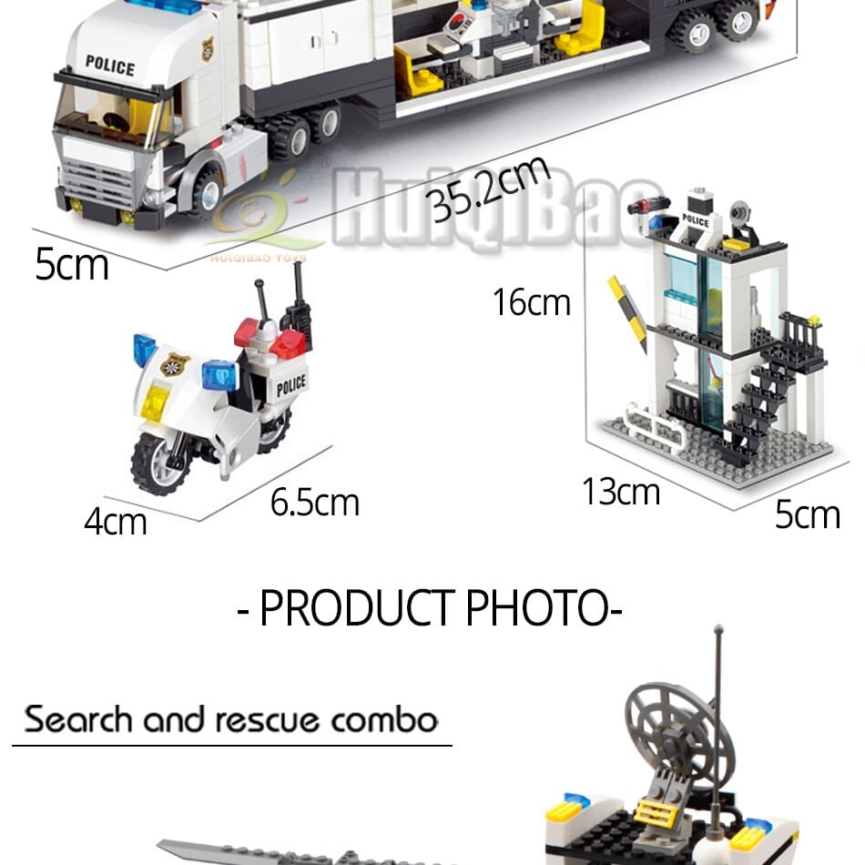 City Police Station 2 Model Building Blocks Toy