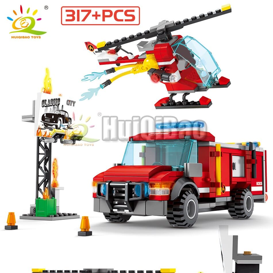 Fire Station Model Building Blocks Toy