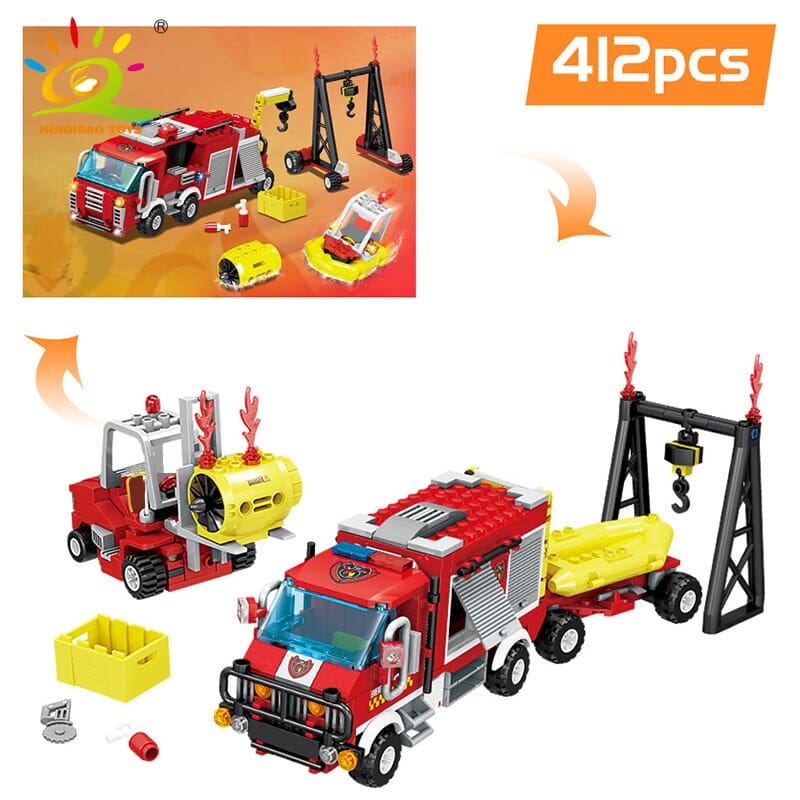 Fire Station Model Building Blocks Toy