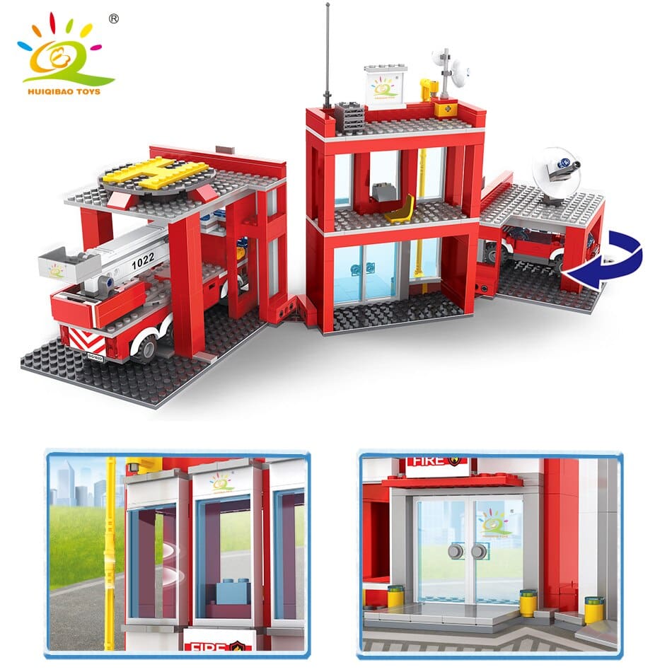 Fire Station Model Building Blocks Toy