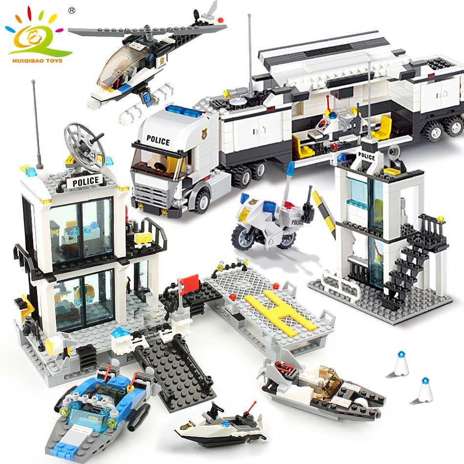 City Police Station Model Building Blocks Toy