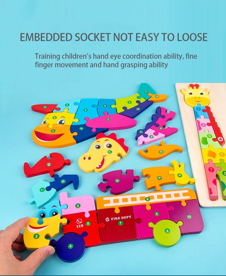 Animal Matching Puzzle Building Blocks Toy
