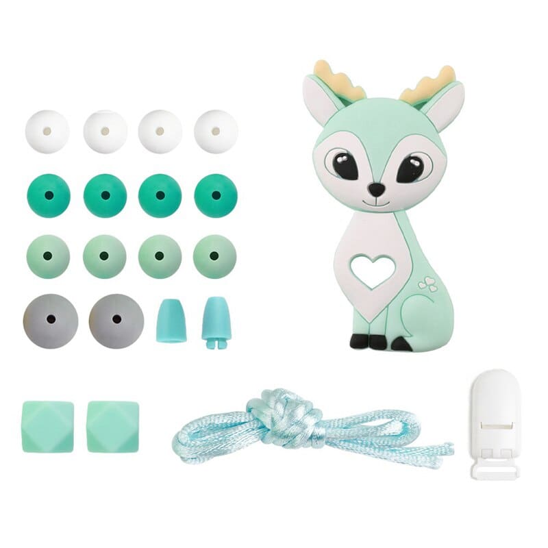 Silicone Animals and Beads Set Baby Teething Toy