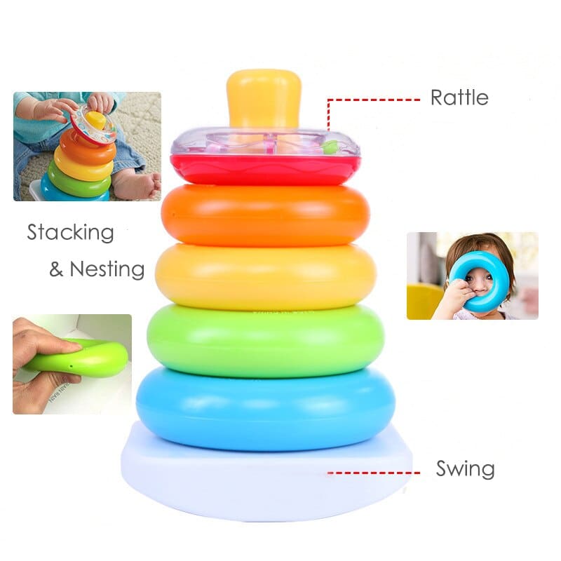 Rainbow Stacking Rings Early Development Toy