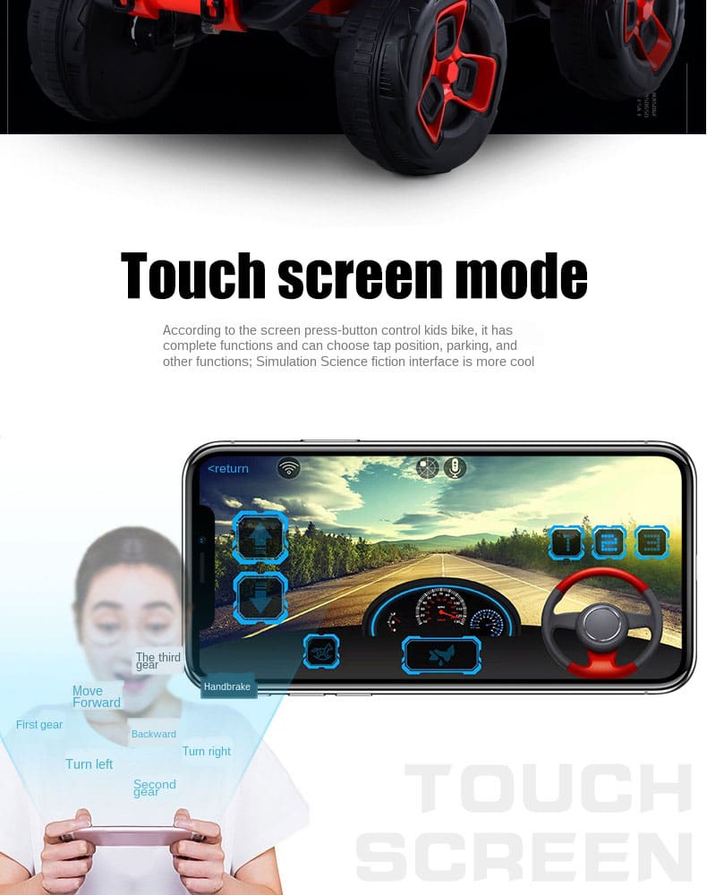 Mobile Phone intelligent Ride On Remote Control Electric Car