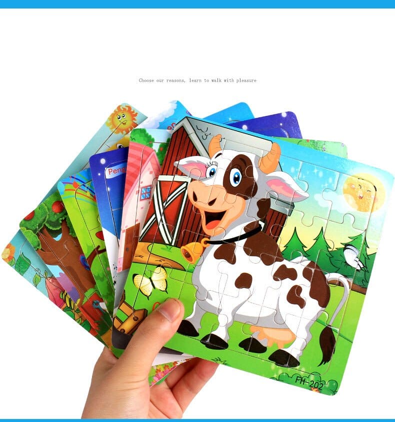 9 Slice Wooden Jigsaw Puzzles for Kids