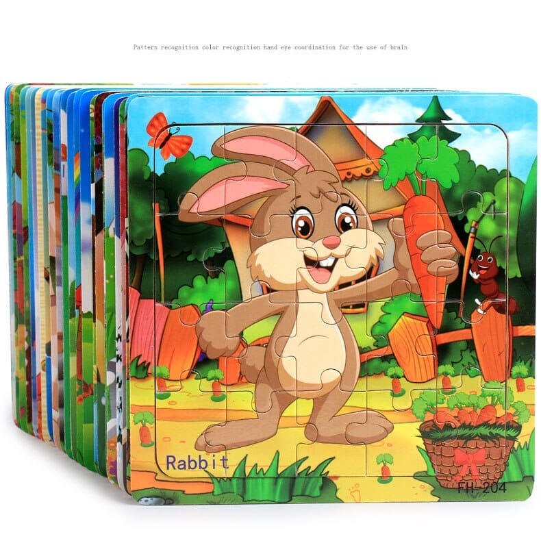 9 Slice Wooden Jigsaw Puzzles for Kids