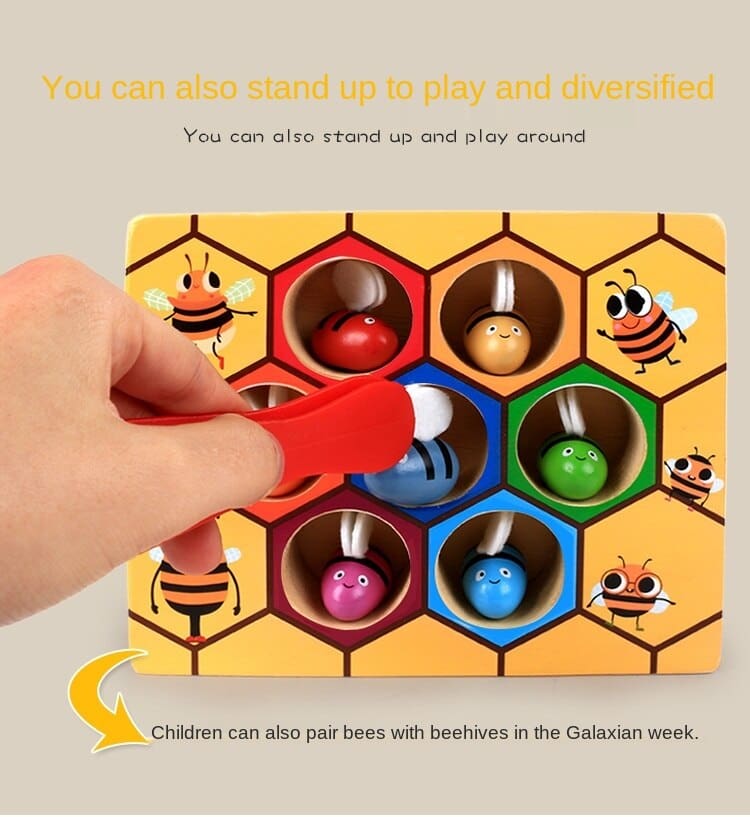 Wooden Beehive and Bee Intellectual Development Toy