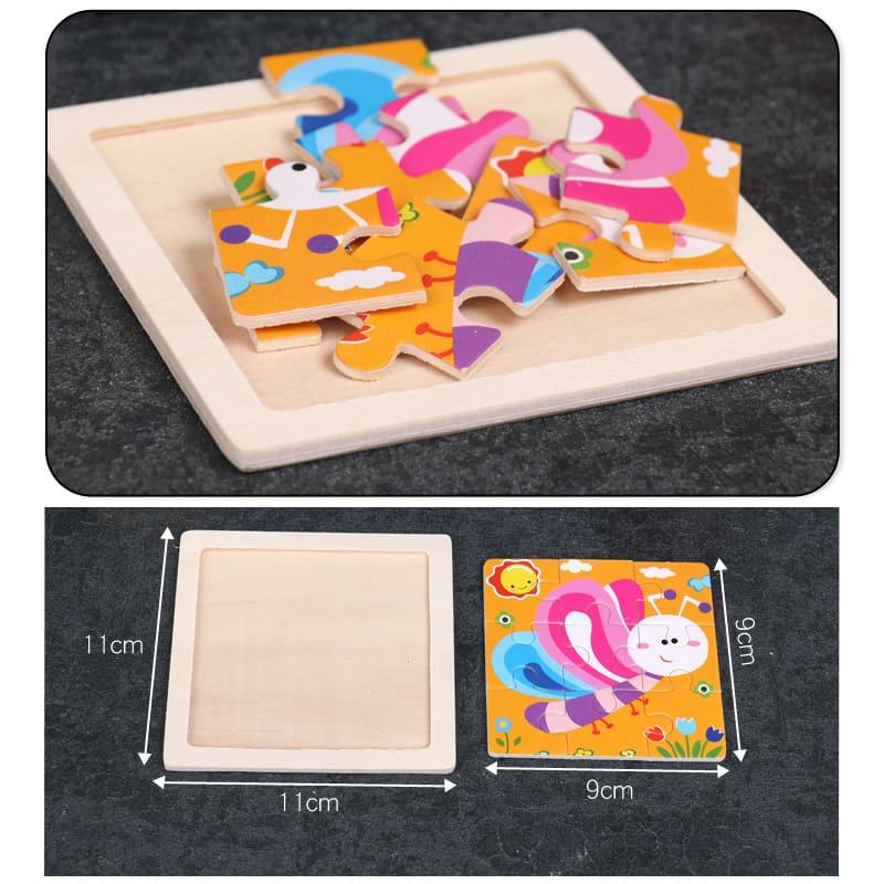 9 Pieces Wooden Jigsaw Puzzle Toy for Kids