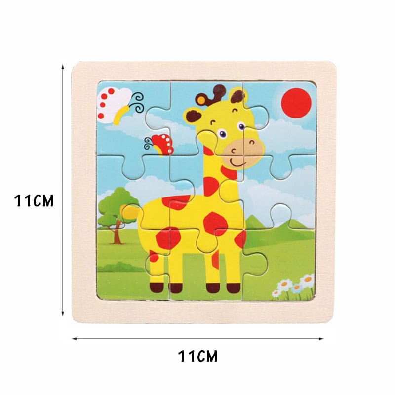 9 Pieces Wooden Jigsaw Puzzle Toy for Kids