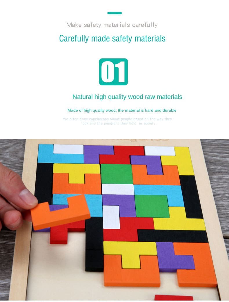 Colorful Wooden Tangram Puzzle Toy for Kids Mod2