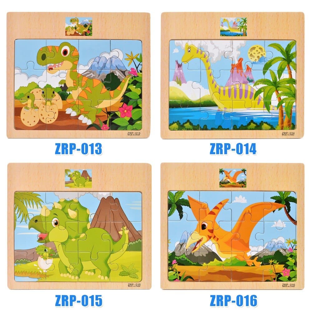 12 Slices Wooden Jigsaw Puzzle Toy for Kids