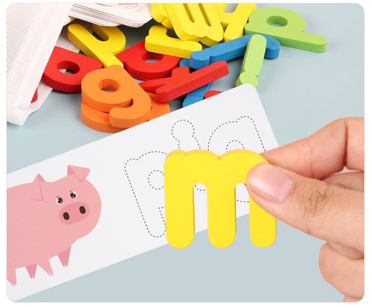 Wooden English Alphabet Puzzle Educational Toy