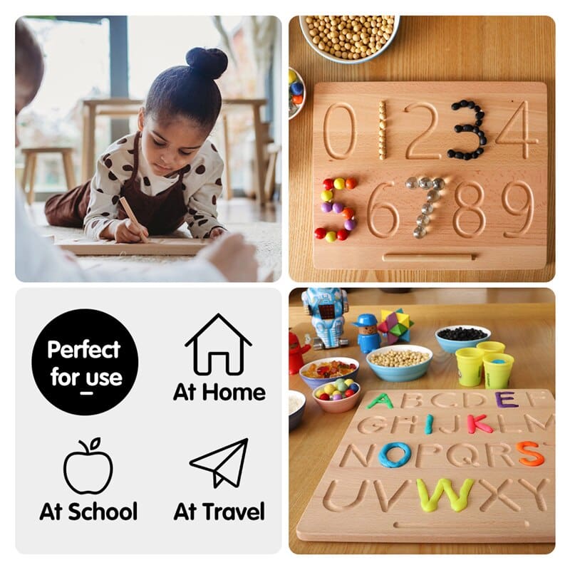 Wooden Alphabet Tracing Board Educational Toy