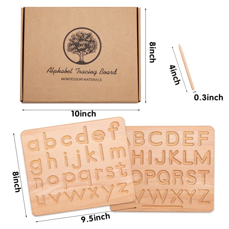 Wooden Alphabet Tracing Board Educational Toy