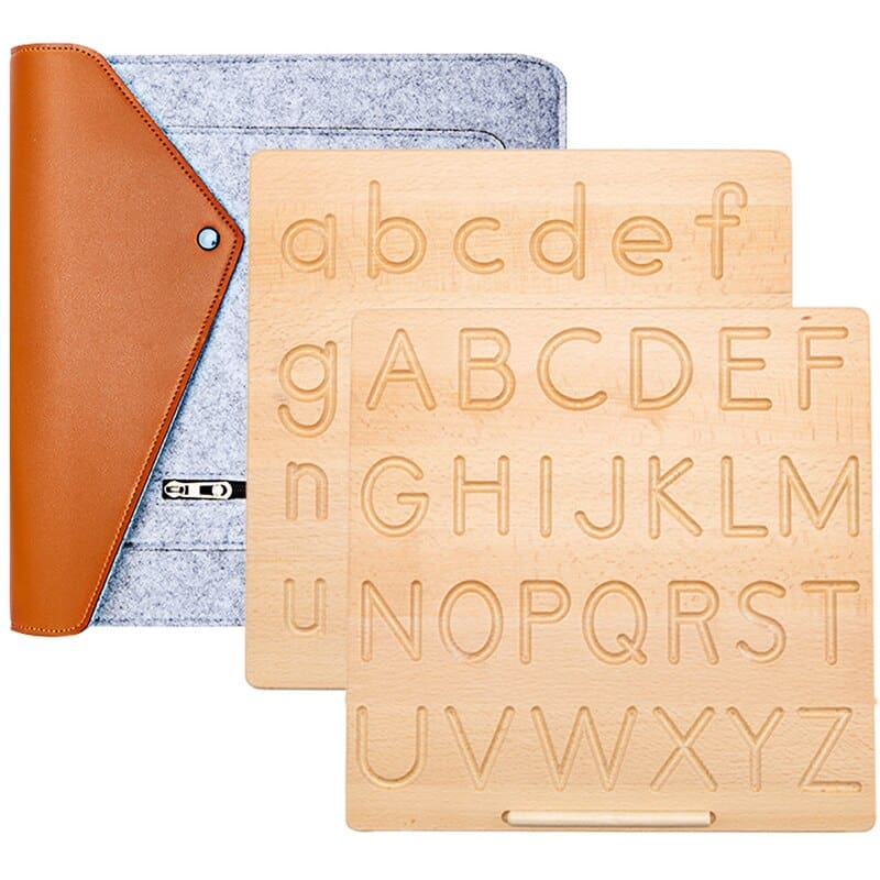 Wooden Alphabet Tracing Board Educational Toy