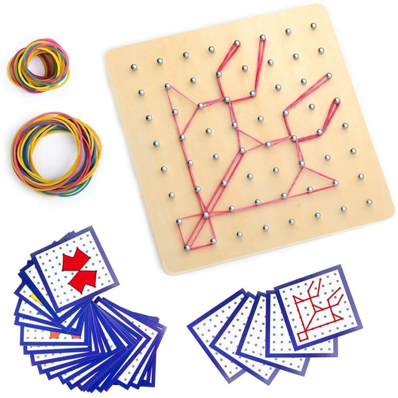 Montessori Toys Kids Wooden Geoboard Mathematical Manipulative Material Array Block Geo Board Graphical Educational Toys GYOBY® TOYS