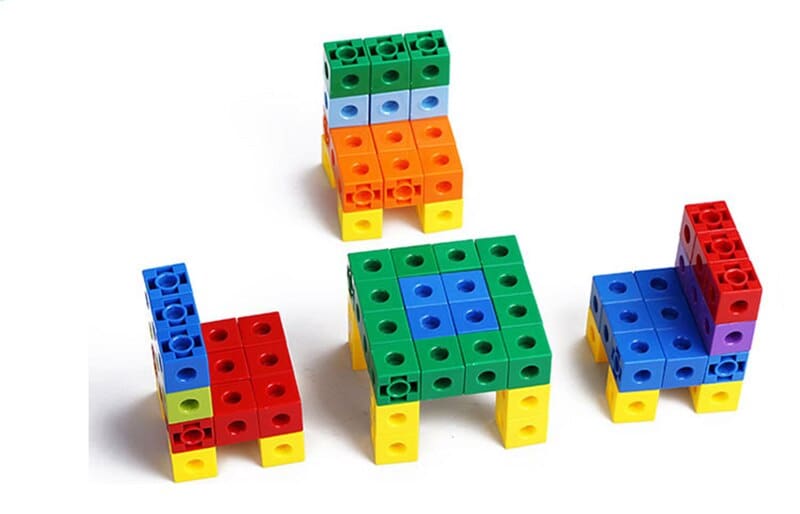 10 Colors Graphics Math Link Cubes Baby Geometric Counting Cubes Snap Blocks Stacking Cube Building Kit Kids Early Education Toy