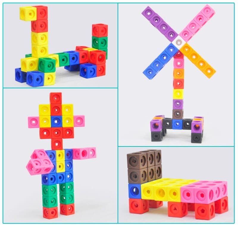 10 Colors Graphics Math Link Cubes Baby Geometric Counting Cubes Snap Blocks Stacking Cube Building Kit Kids Early Education Toy