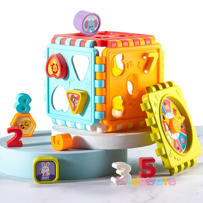Baby Activity Cube Toys Shape Sorting Toddler Early Learning Educational Toys Infant First Blocks Set Colorful Number Sorter