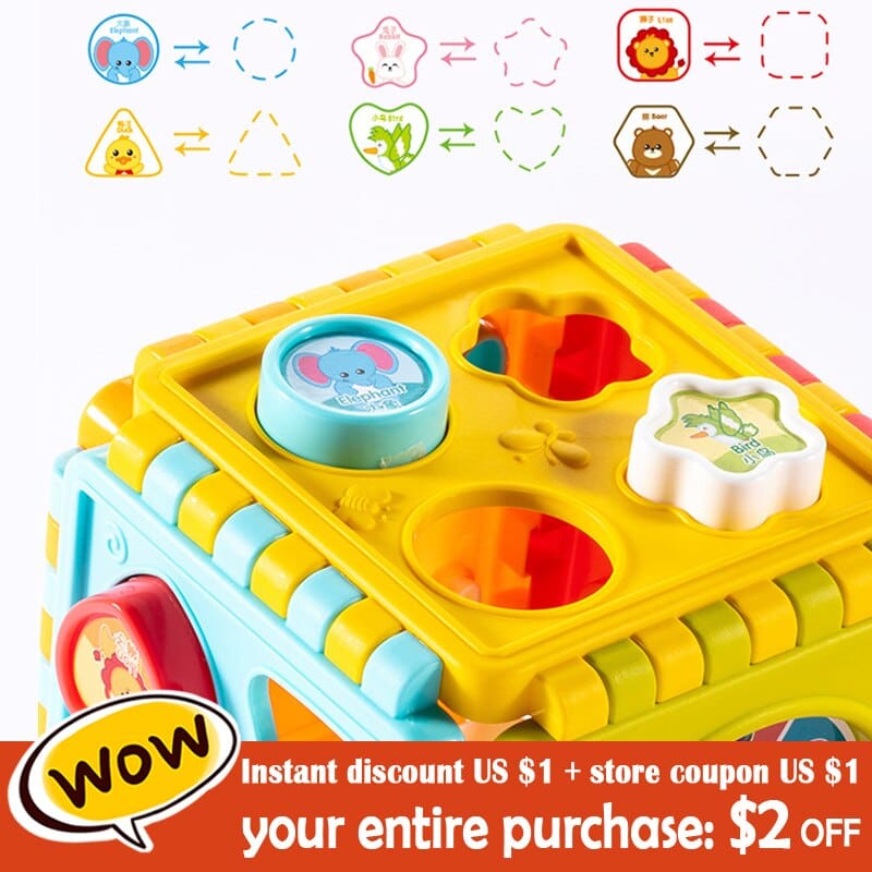 Baby Activity Cube Toys Shape Sorting Toddler Early Learning Educational Toys Infant First Blocks Set Colorful Number Sorter GYOBY® TOYS