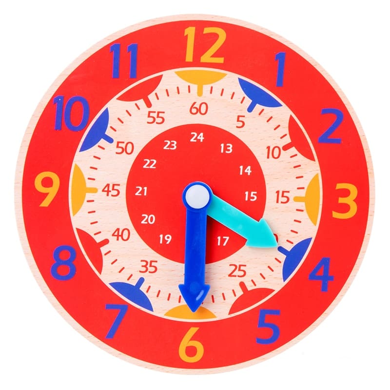 Colorful Wooden Clock Toy for Kids