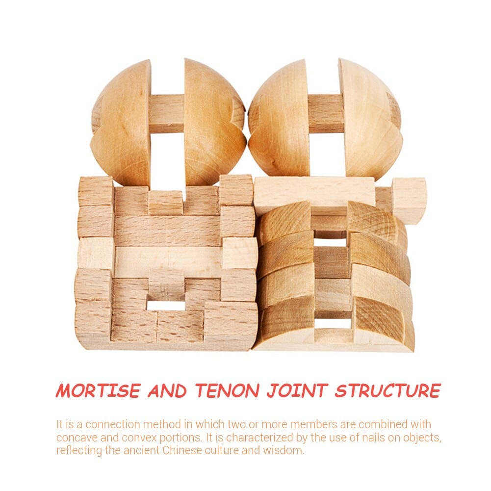 Wooden Sphere Lock Puzzle Toy