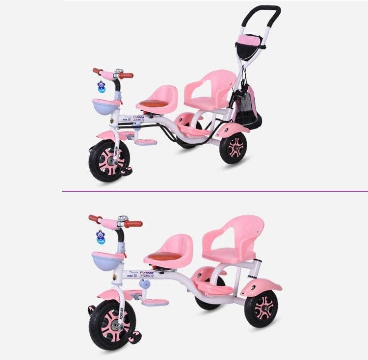 Aluminium alloy Double children's tricycle twin stroller