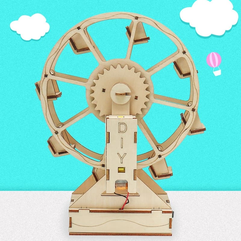 Creative DIY Electric Ferris Wheel Wooden Kit Toy for Children Gift Idea