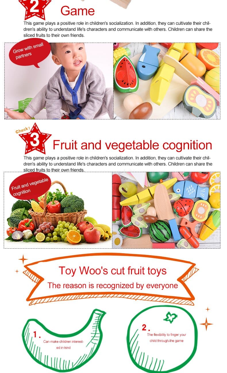 Cut Fruits And Vegetables Kitchen Pretend Play Toy