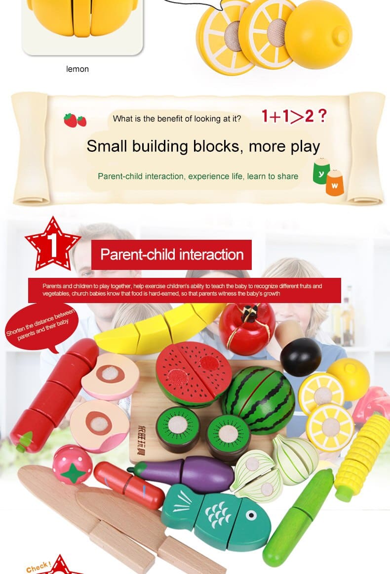 Cut Fruits And Vegetables Kitchen Pretend Play Toy