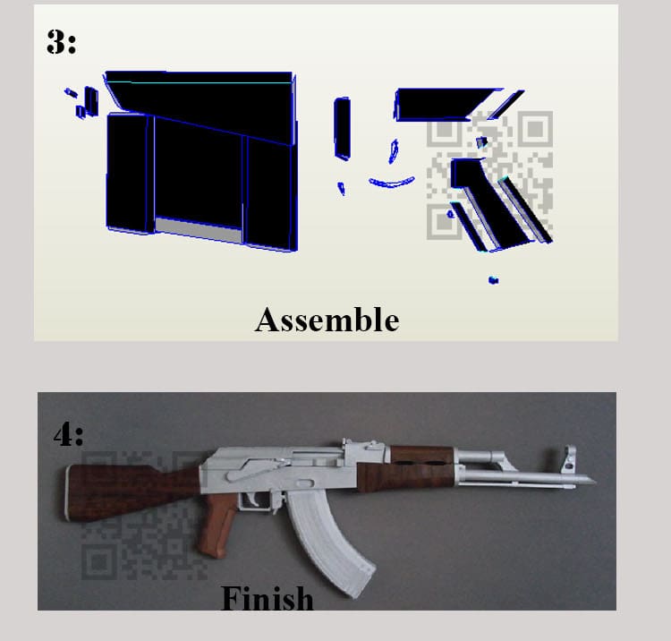 Gun Model Paper Assembled Toy Sets