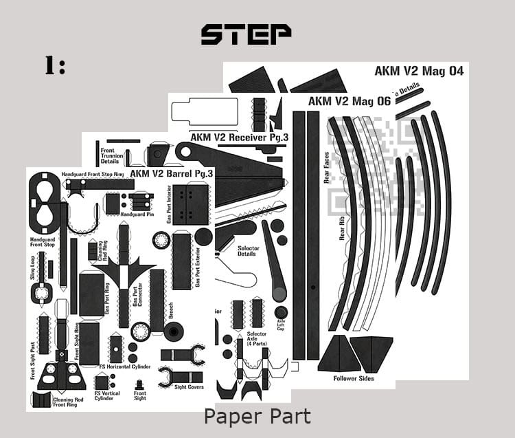 Gun Model Paper Assembled Toy Sets