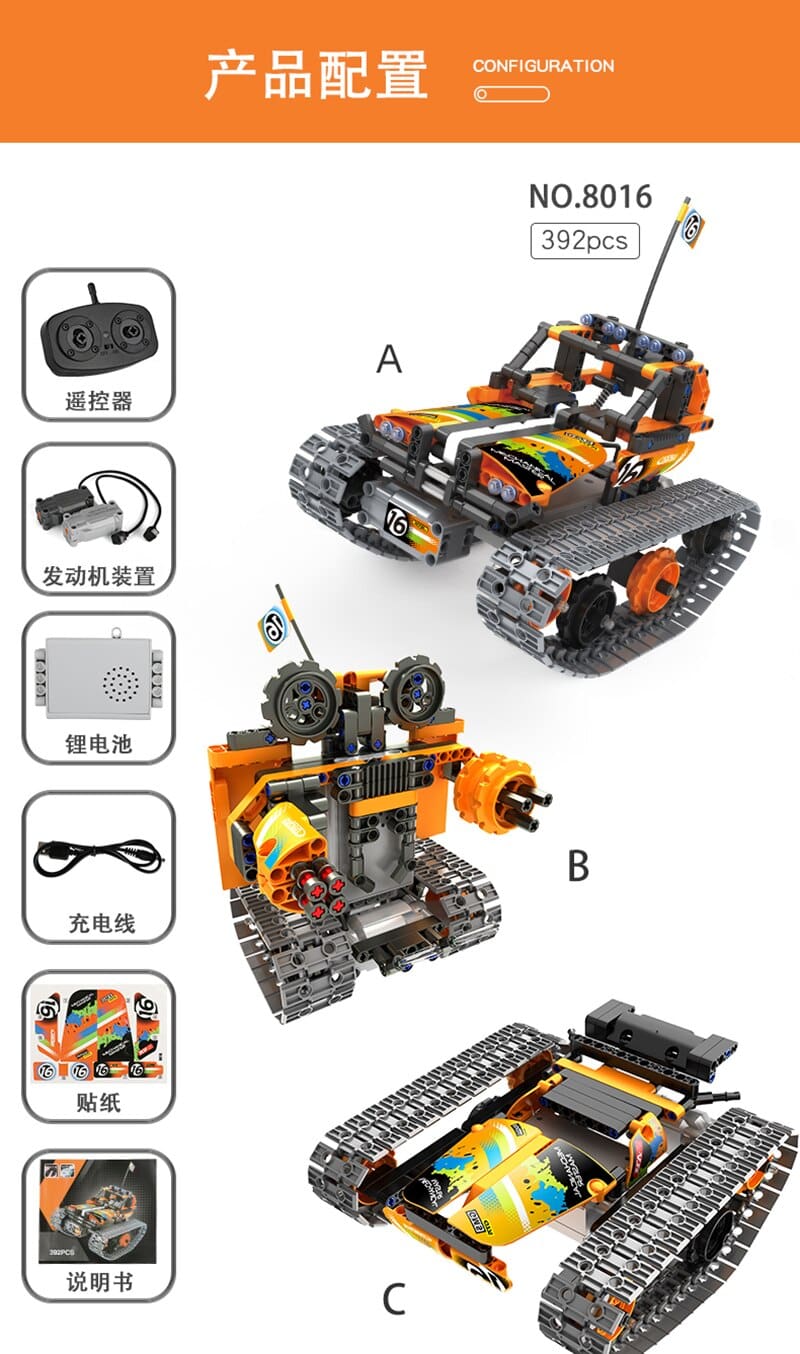 High-Tech DIY 3-in-1 Car building Blocks Set Toy for children