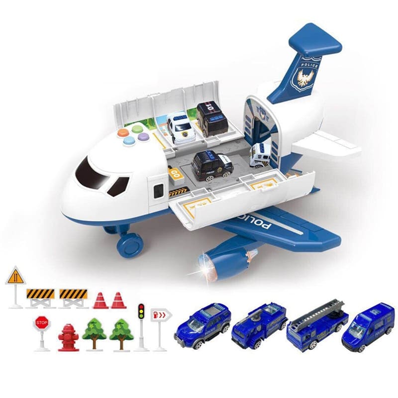 Car Toys Set with Transport Cargo Airplane for Kids