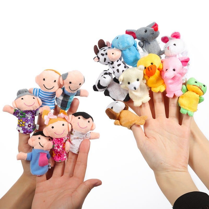 Lovely Cartoon Animal Family Finger Puppets Toys For Children Gift