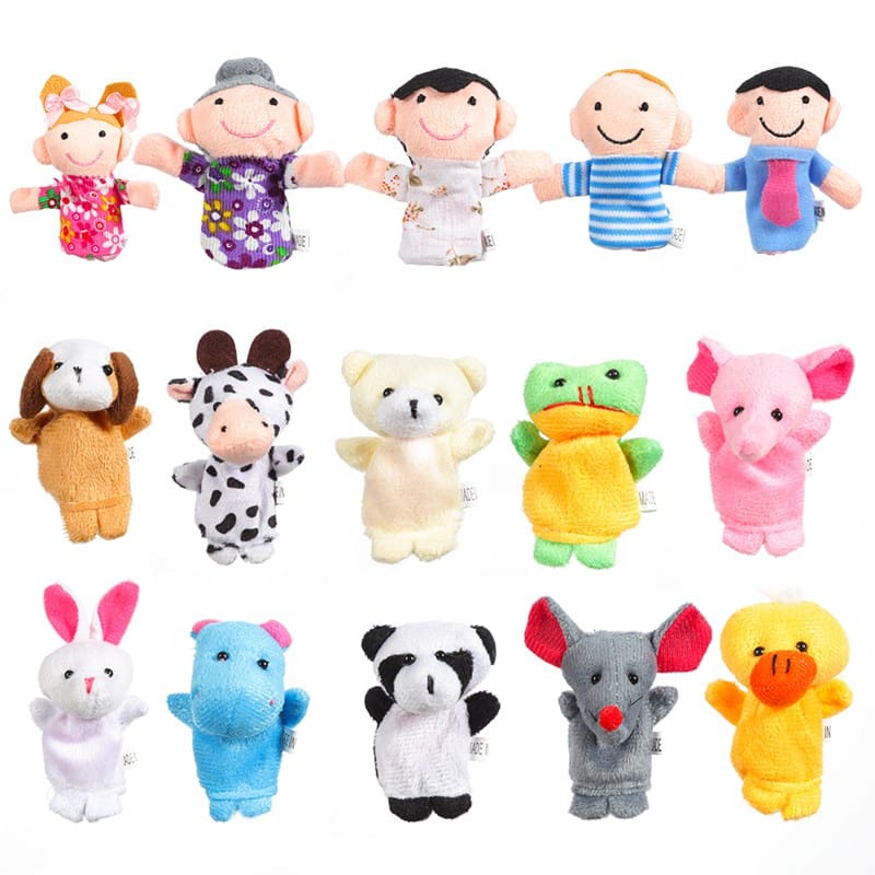 Lovely Cartoon Animal Family Finger Puppets Toys For Children Gift