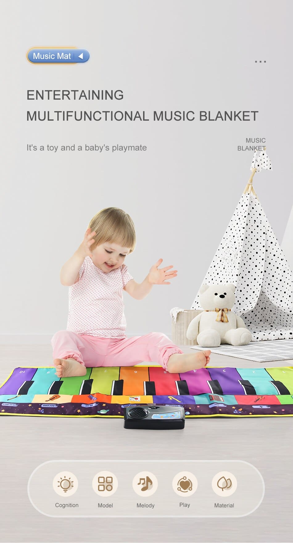 Cute Amusive Educational Musical Mat Gift Toy for Kids