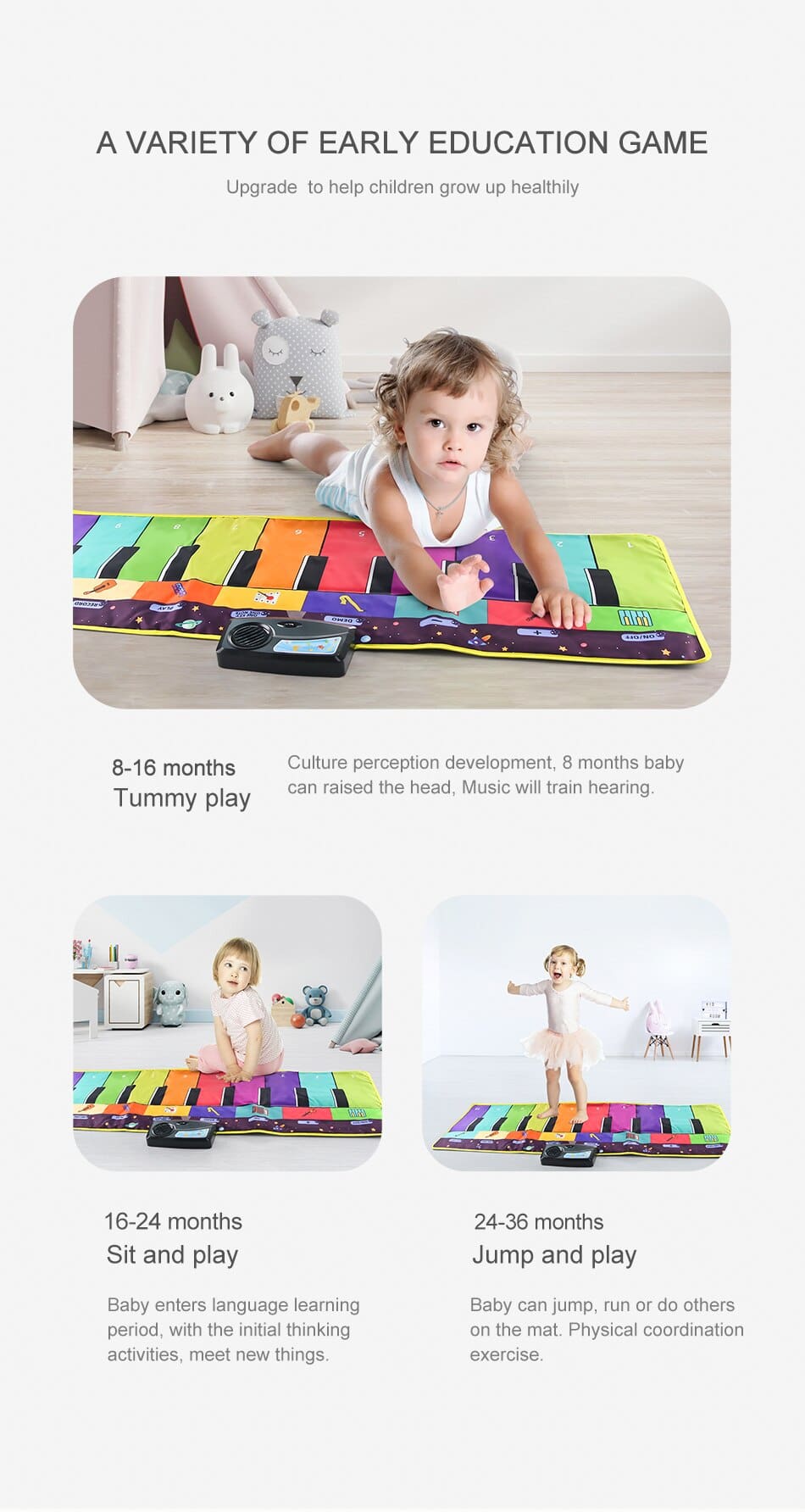 Cute Amusive Educational Musical Mat Gift Toy for Kids