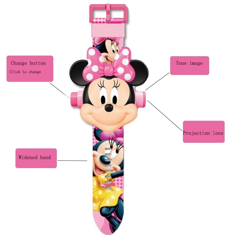 Disney Cartoon Digital Watches 3D Projection Toy